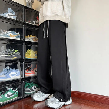 Riolio Black Casual Pants Men Fashion Oversized Wide Leg Pants Men Sweatpants Streetwear Loose Sports Pants Mens Joggers Trousers